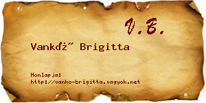 Vankó Brigitta névjegykártya